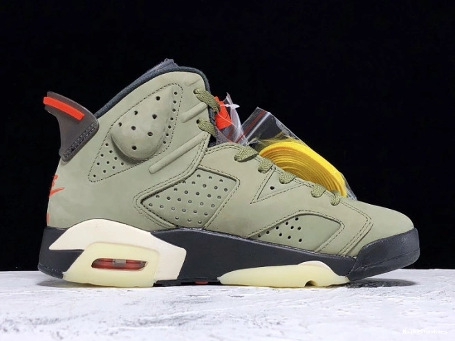 MaikeSneakers CN1084-200 Air Medium Travis x Jordan 6 Olive Scott 0728
